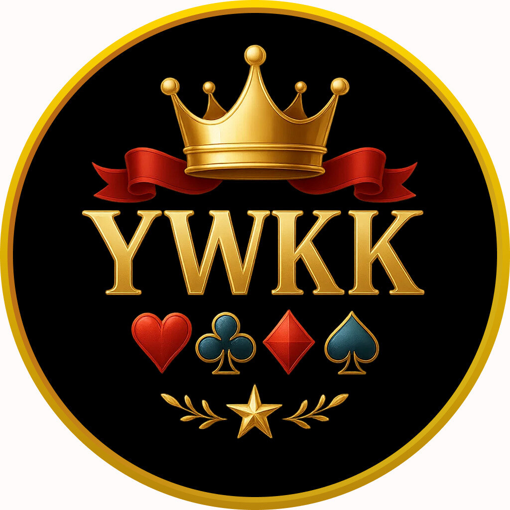 Ywkk – The crown of online gaming and trusted casino experience Golden Ywkk logo with royal crown and casino symbols representing premium gaming and entertainment.